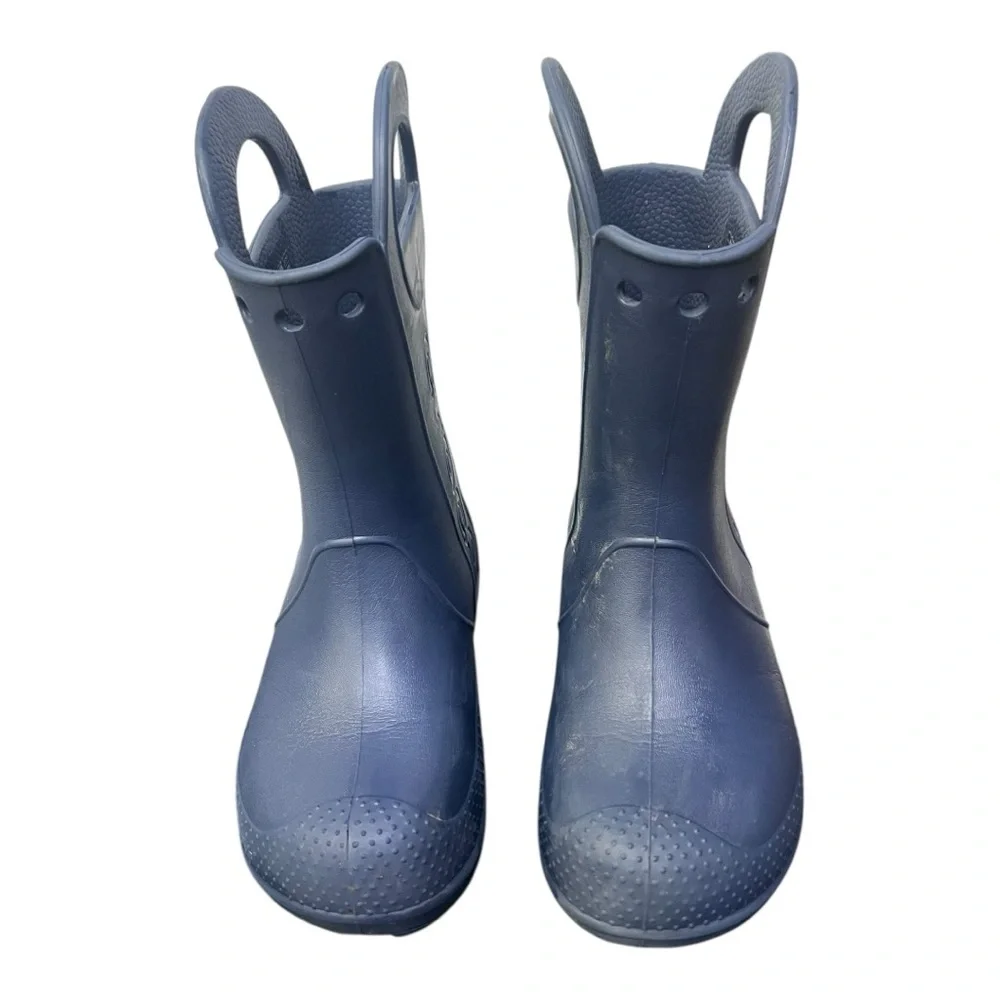 🟦 Crocs Kids‎ Handle-It Rain Boots – Navy – J2